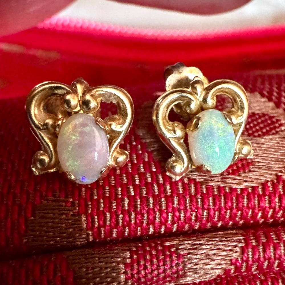 14k Natural Opal earrings